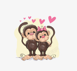 两只相爱的猴子素材