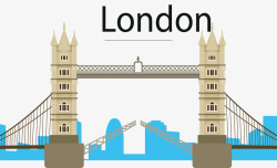 英国伦敦大桥海报矢量图素材
