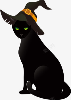 黑色巫师黑猫素材