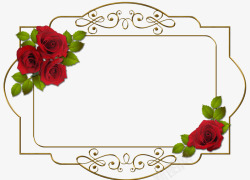 红玫瑰金属边框素材