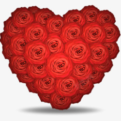 红色心形玫瑰花装饰素材