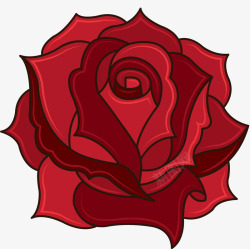 老式纹身大红色玫瑰纹身矢量图高清图片