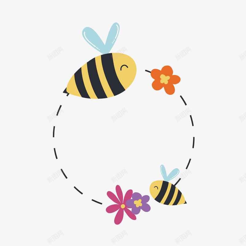 卡通春天蜜蜂矢量图eps免抠素材_88icon https://88icon.com 卡通 卡通动物 卡通可爱 卡通蜜蜂 可爱动物 春天蜜蜂 矢量图