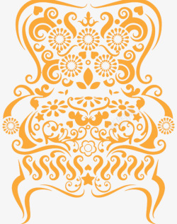 古典皇帝座椅花纹底图素材