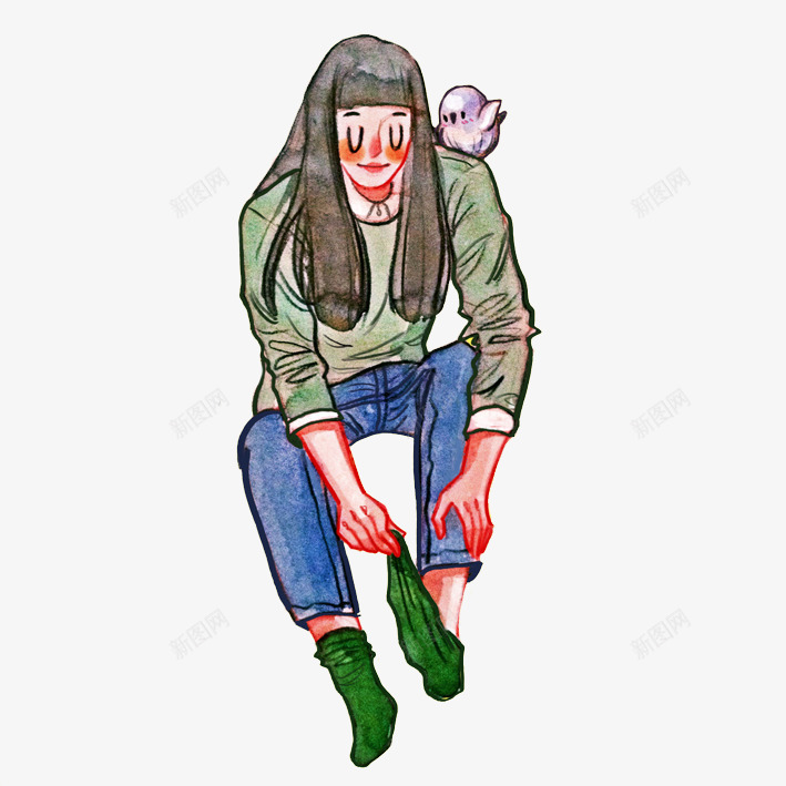 穿袜子的女孩png免抠素材_88icon https://88icon.com 儿童 儿童插画 卡通 卡通插画 手绘 童话故事