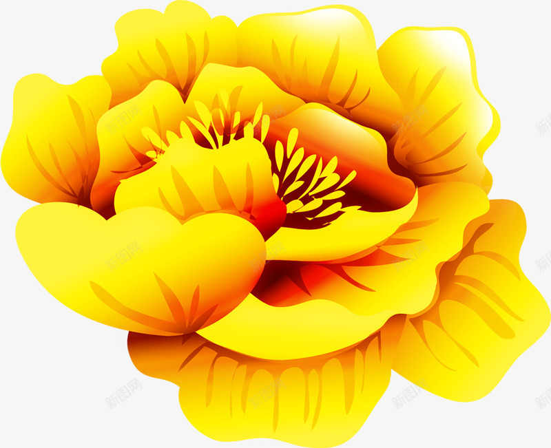 海报金黄色植物花朵png免抠素材_88icon https://88icon.com 植物 海报 花朵 设计 金黄色