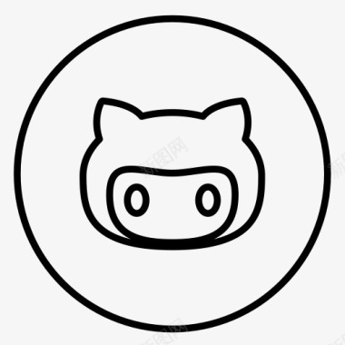 界开发商GitHub线霓虹灯社图标图标