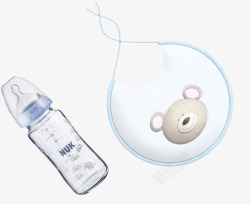 婴幼儿产品透明奶瓶兜兜高清图片