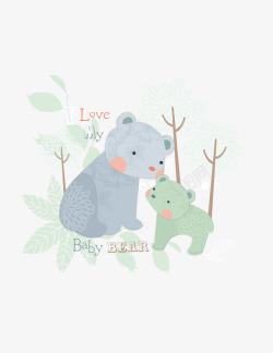 动物母爱熊母子1高清图片
