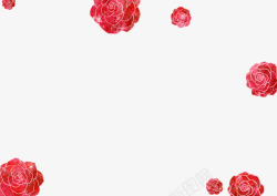 红色的玫瑰花手绘合成形状素材
