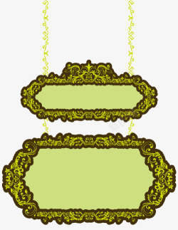 绿色吊牌花卉创意边框矢量图素材