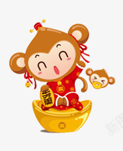 卡通可爱猴子png免抠素材_88icon https://88icon.com 卡通 可爱 猴子