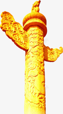 摄影活动金黄色柱子雕刻花素材