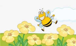 蜜蜂采蜜卡通素材