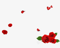 红色玫瑰花花瓣装饰图案素材