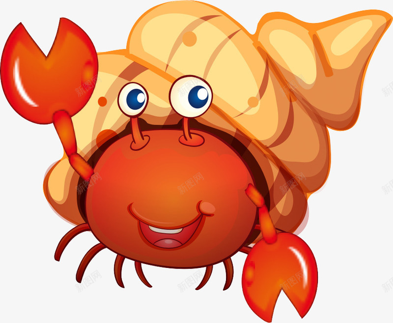 卡通海螺中的螃蟹png免抠素材_88icon https://88icon.com Q版海螺中的螃蟹 可爱的螃蟹 手绘海螺 手绘螃蟹