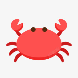 扁平手绘小螃蟹矢量图素材