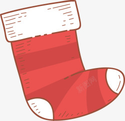 红色卡通圣诞袜子素材