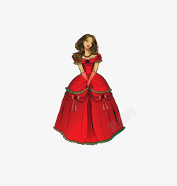 红色公主裙素材