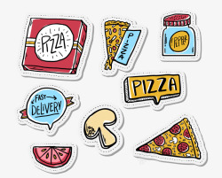 食物手绘漫画披萨素材