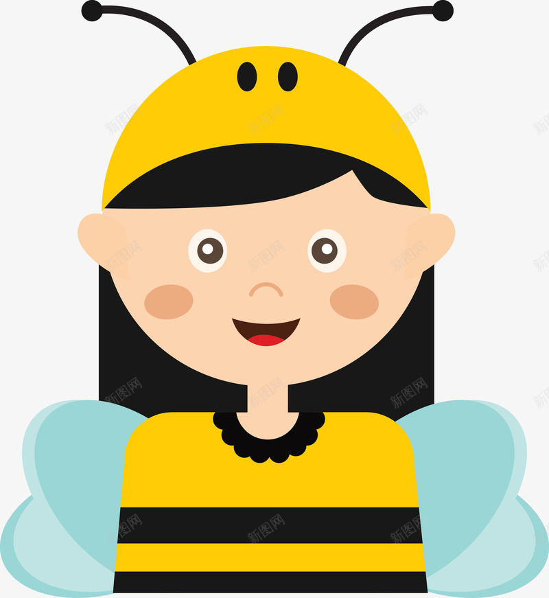 穿着小蜜蜂服装的小女孩png免抠素材_88icon https://88icon.com 动漫动画 卡通手绘 小女孩 小蜜蜂 服装 装饰图 黄色