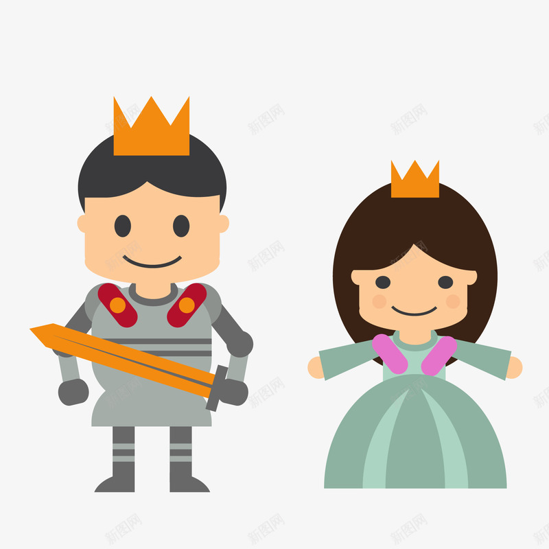 王子与公主矢量图eps免抠素材_88icon https://88icon.com 公主 卡通 王子 王子和公主 矢量卡通人物 矢量图