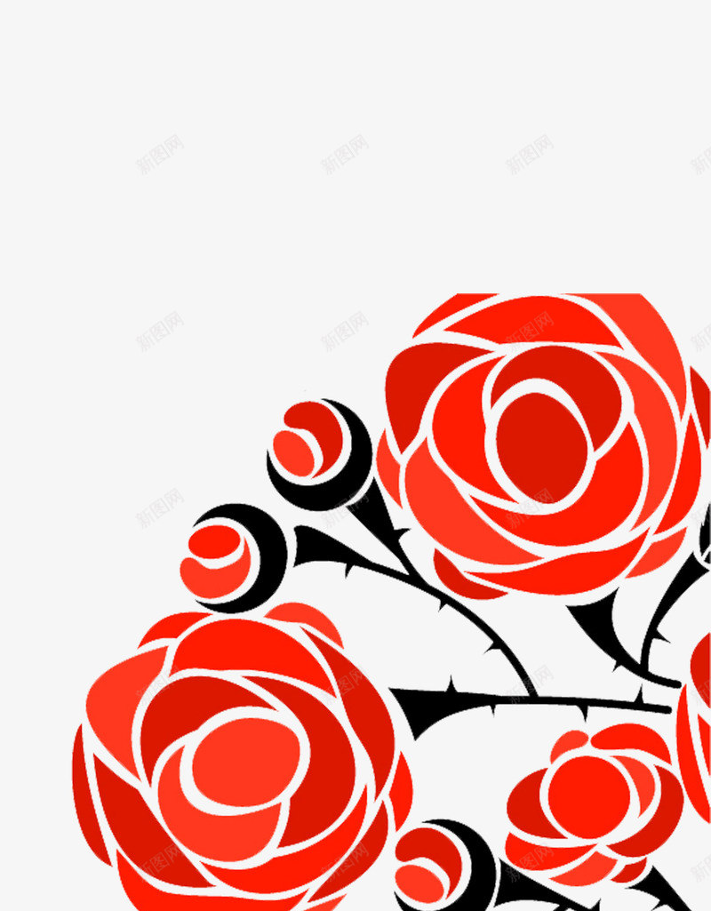 红色花卉背景png免抠素材_88icon https://88icon.com 简笔玫瑰 红色 背景 花卉