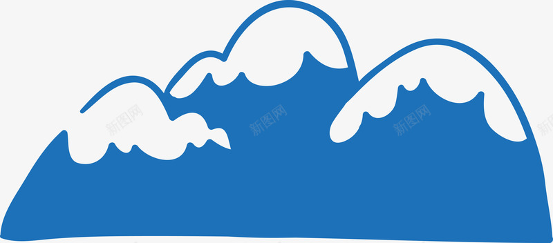 雪山山顶png免抠素材_88icon https://88icon.com 卡通图案 山 山坡 山峰 扁平化小山 扁平小山 旅游 蓝色 郊外 高山