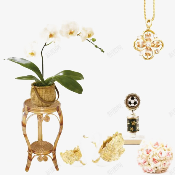 优雅的白色蝴蝶兰png免抠素材_88icon https://88icon.com 卡通花球 白色 花架 花球 蝴蝶兰