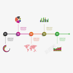 时间轴分析统计图素材