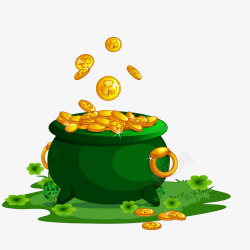 创意金融钱罐绿色圆弧钱罐元素矢量图高清图片