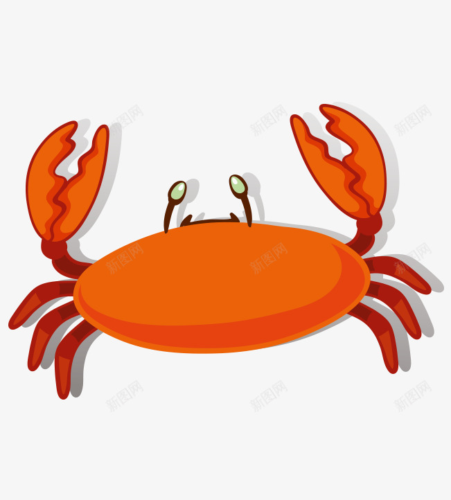 卡通手绘红色爬行螃蟹png免抠素材_88icon https://88icon.com 卡通的动物 红色的螃蟹