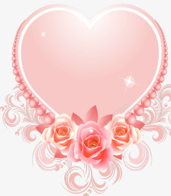 粉色公告栏粉色古风花朵爱心装饰高清图片