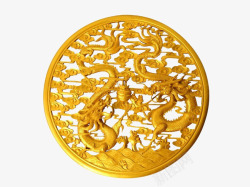 金色雕刻龙形花纹素材