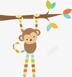 小猴子上树素材