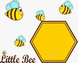 黄色蜂窝和蜜蜂素材