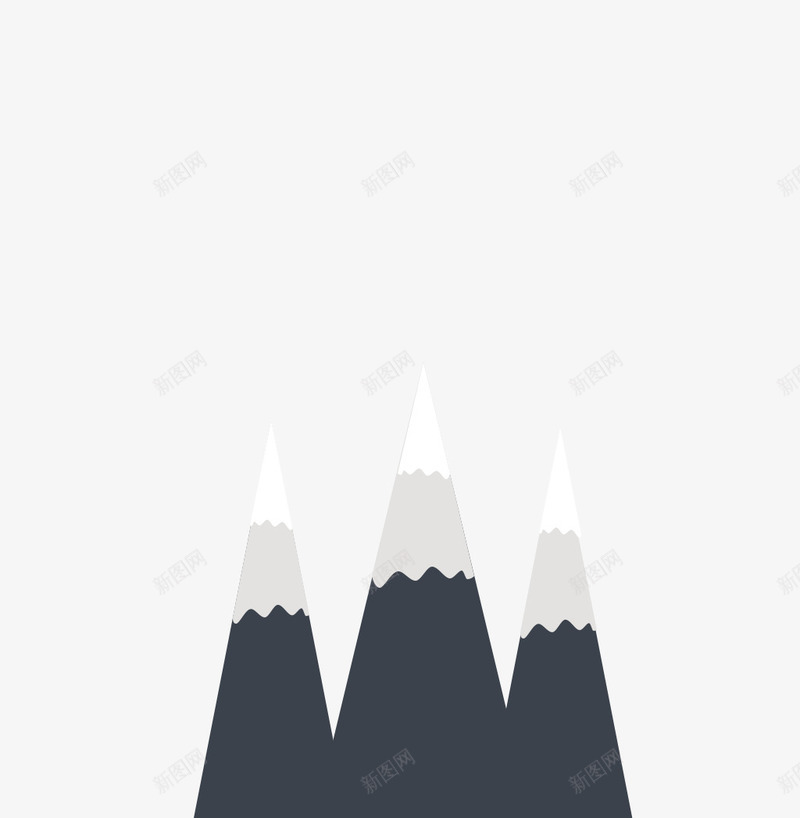 简约插画雪山png免抠素材_88icon https://88icon.com 插画 清新 简约 雪山