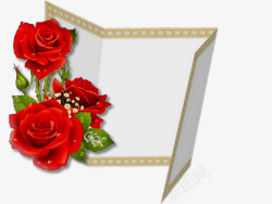 大红玫瑰装饰信纸素材