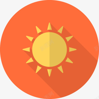 太阳扁平化图标图标