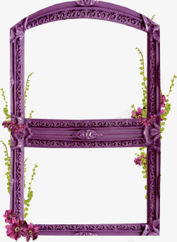 枝叶紫色门框素材