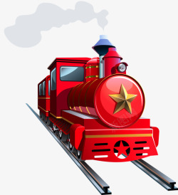 陆运红色火车高清图片