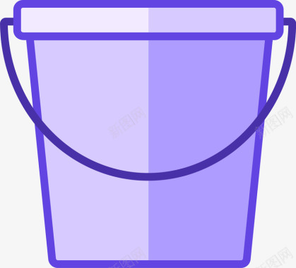 紫色手绘水桶元素矢量图图标图标