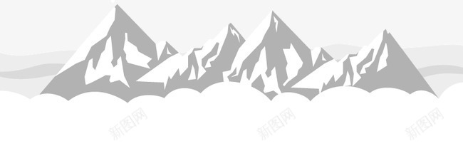 雪山矢量图ai免抠素材_88icon https://88icon.com banner装饰 山脉 白色 白雪 雪山 矢量图