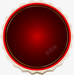 红色圆形手绘原创圆形素材