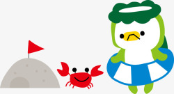 创意卡通合成小乌龟小螃蟹素材