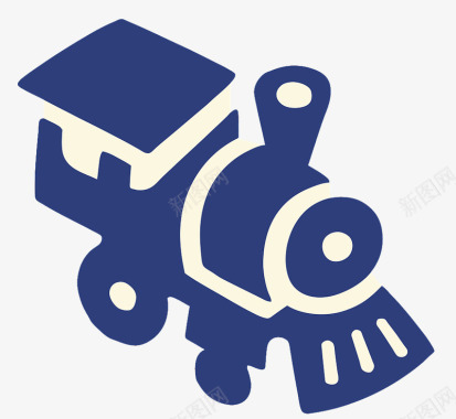 扁平蒸汽式复古火车图标图标