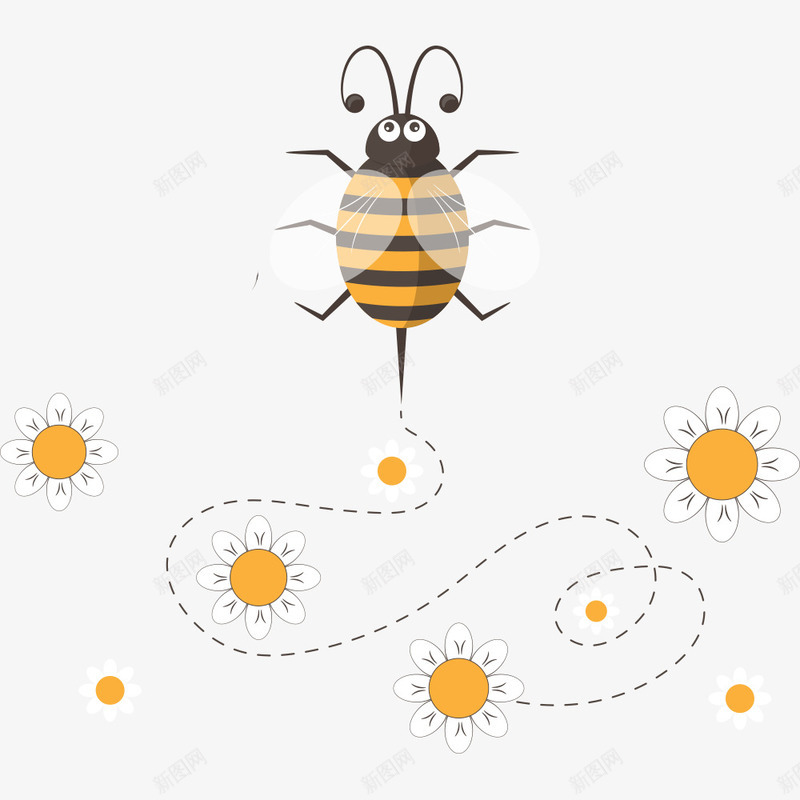 辛勤的蜜蜂png免抠素材_88icon https://88icon.com 花朵 蜜蜂 路线 顺序
