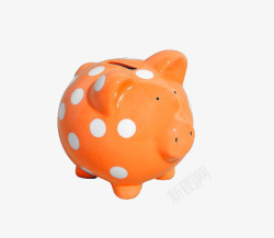 橙色猪存钱罐素材