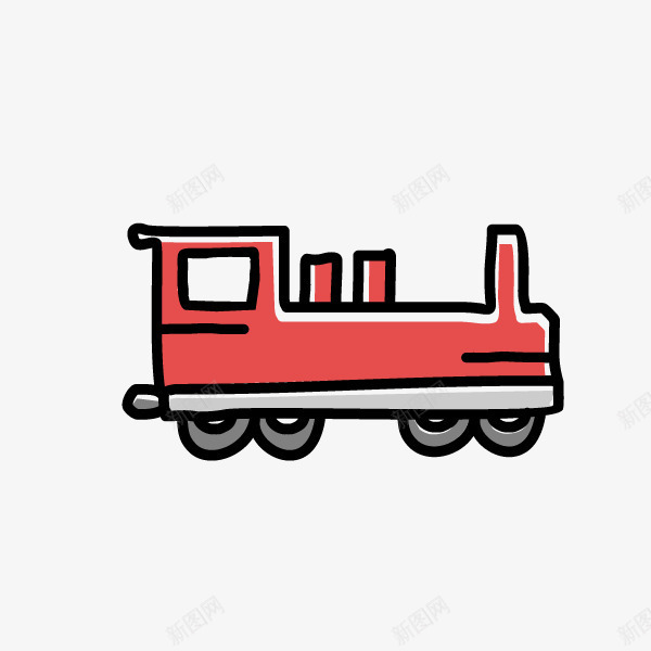 卡通手绘火车元素png免抠素材_88icon https://88icon.com 创意 动漫动画 卡通火车 手绘 红色的 艺术