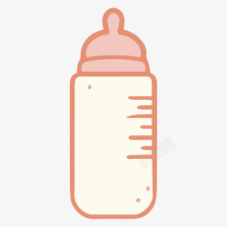 刻度奶瓶粉色的刻度日用奶瓶矢量图高清图片